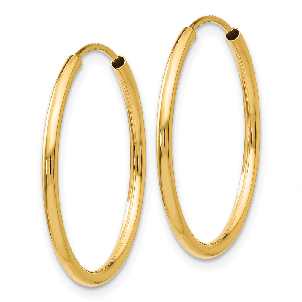 14k 1.5mm Polished Round Endless Hoop Earrings (XY1160)