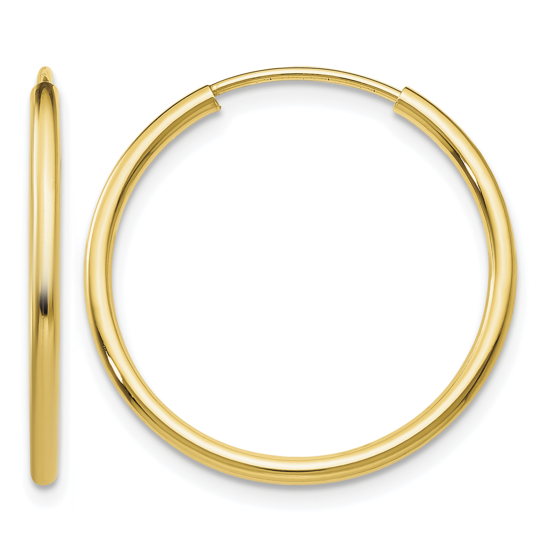 14k 1.5mm Polished Round Endless Hoop Earrings (XY1160)