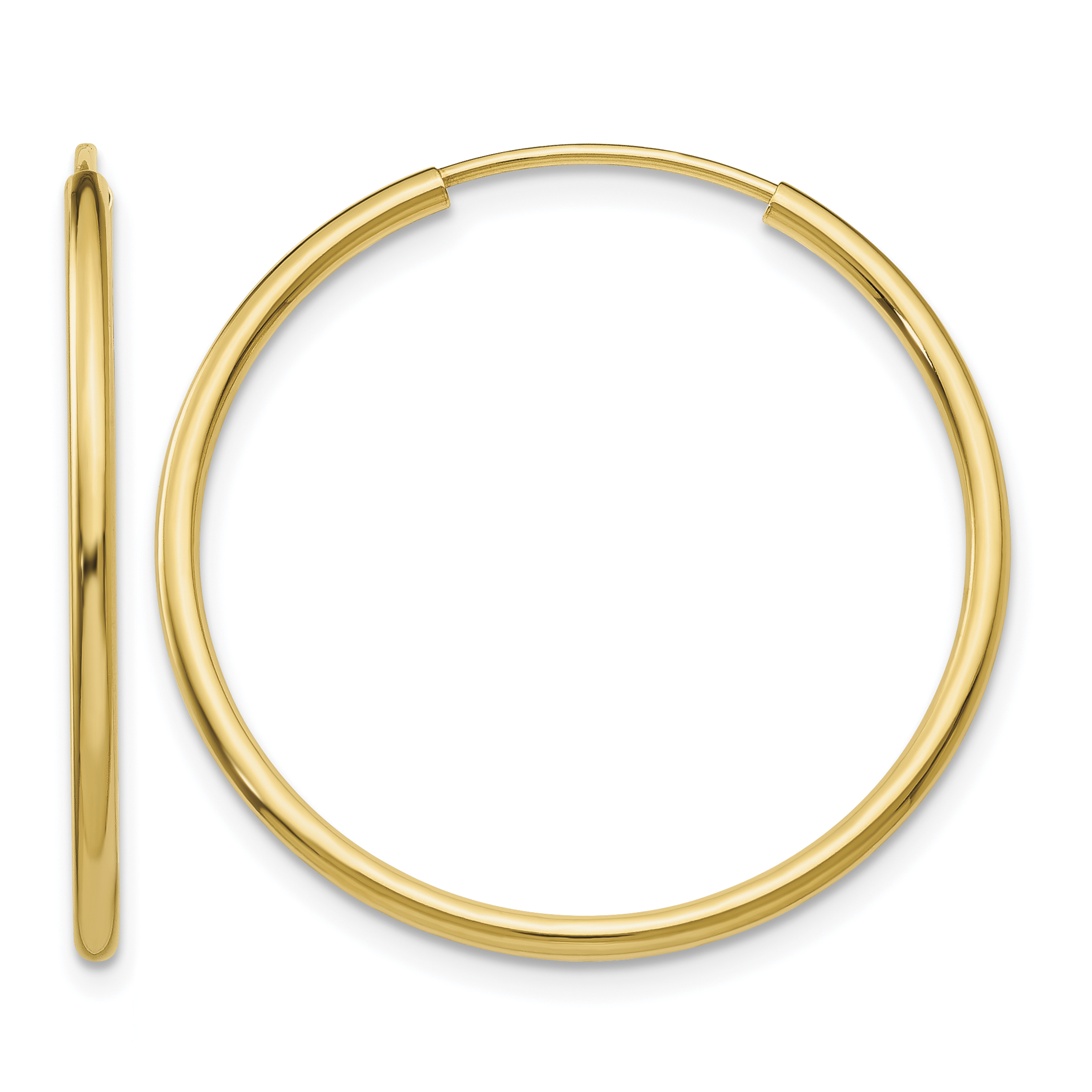 14k 1.5mm Polished Round Endless Hoop Earrings (XY1161)