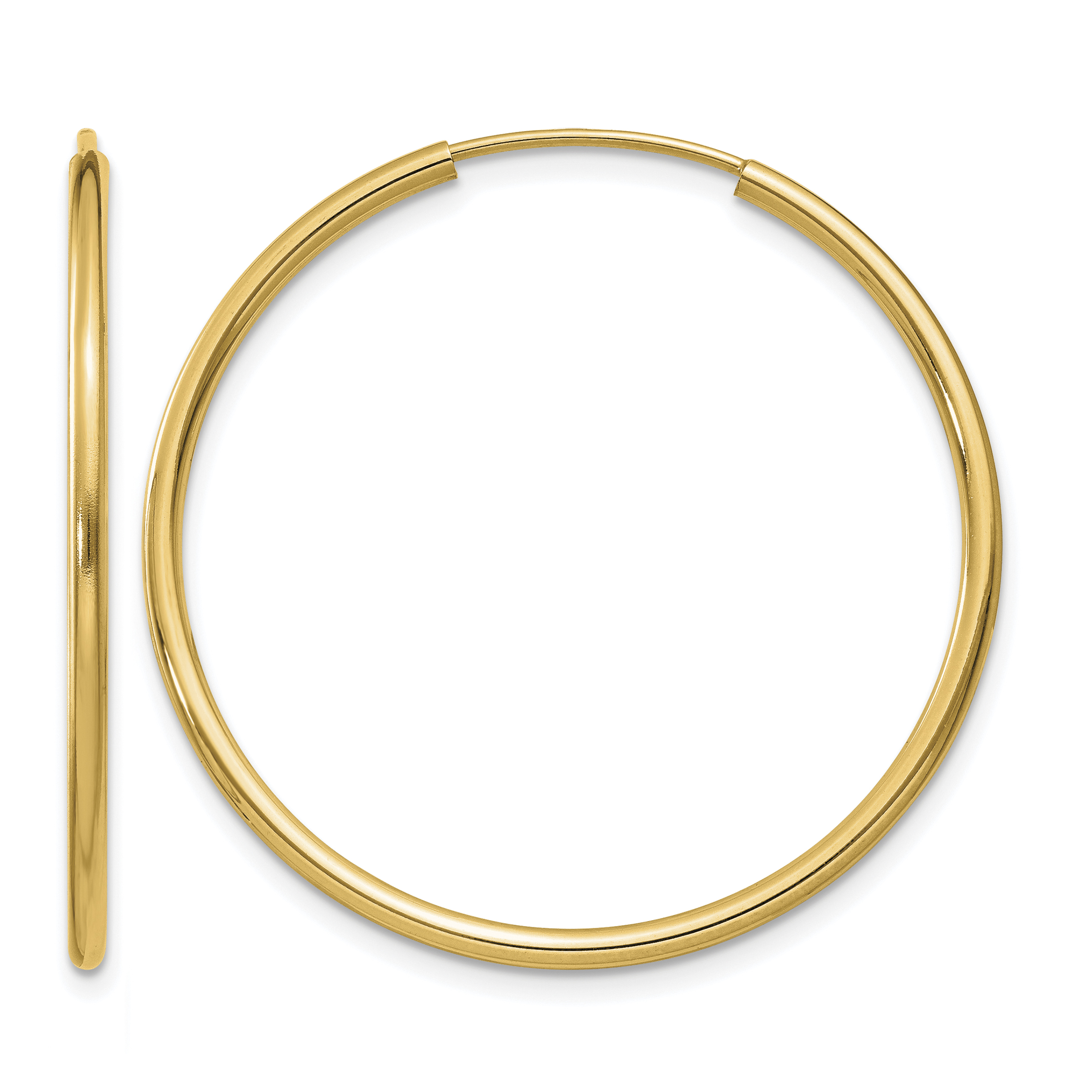 14k 1.5mm Polished Round Endless Hoop Earrings (XY1162)