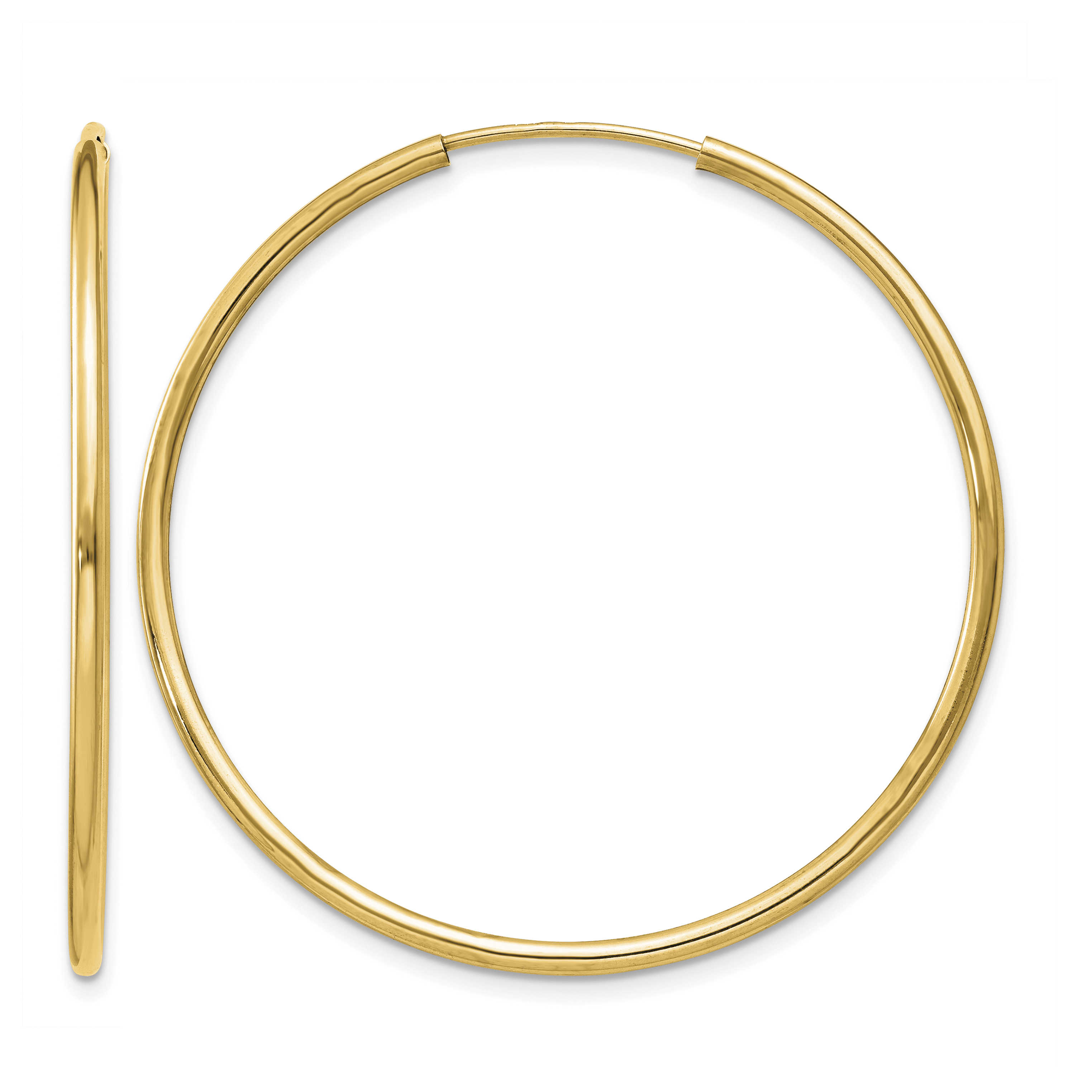 14k 1.5mm Polished Round Endless Hoop Earrings (XY1163)