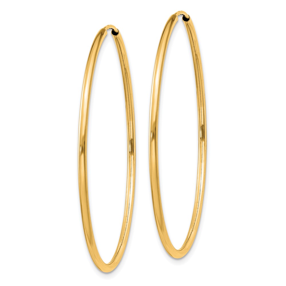 14k 1.5mm Polished Round Endless Hoop Earrings (XY1164)