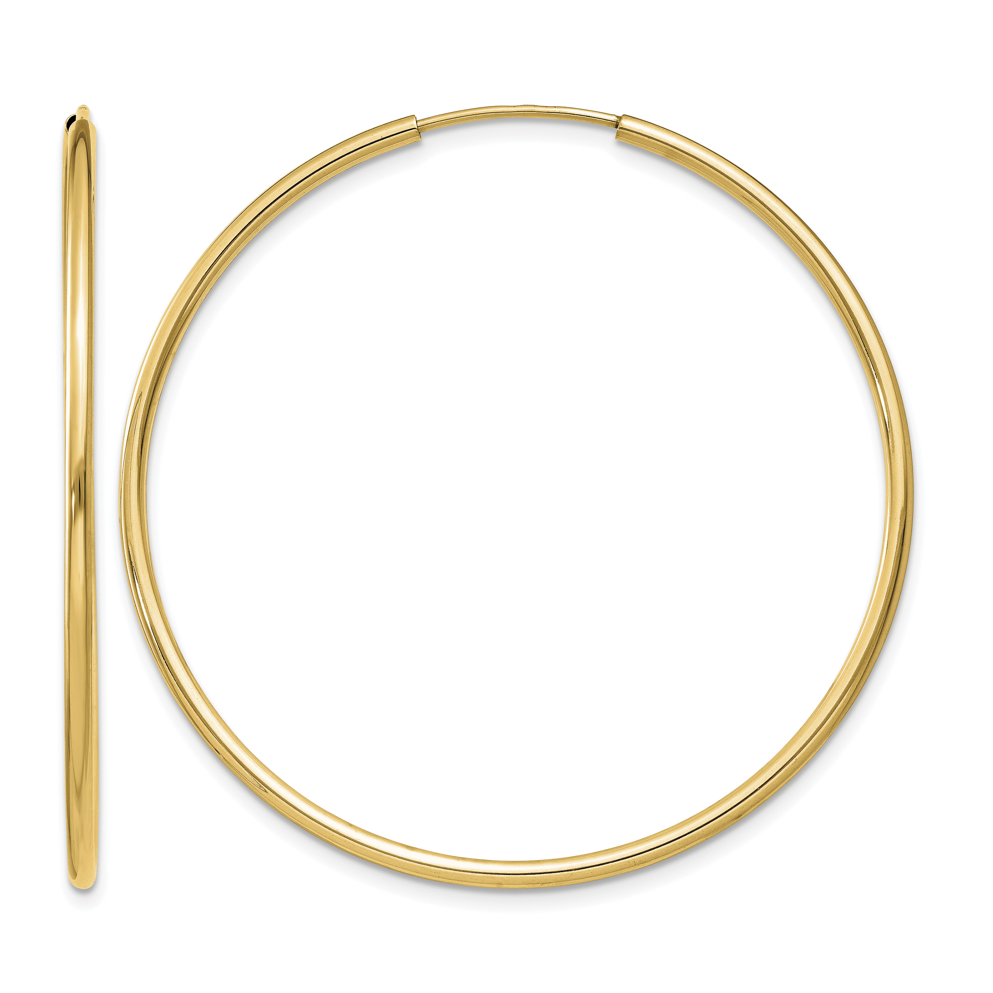 14k 1.5mm Polished Round Endless Hoop Earrings (XY1164)