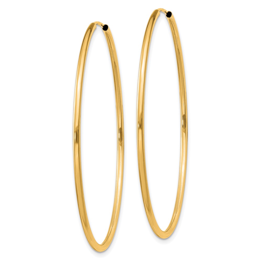 14k 1.5mm Polished Round Endless Hoop Earrings (XY1165)