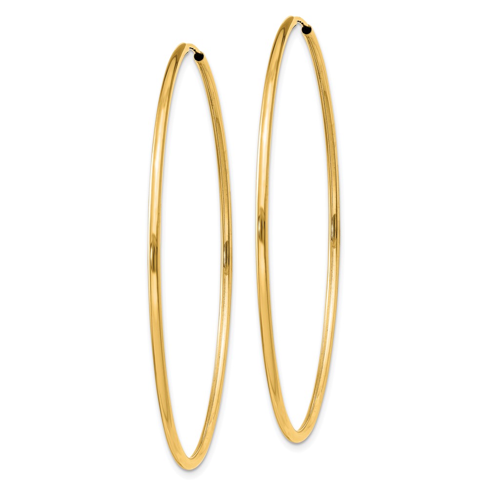 14k 1.5mm Polished Round Endless Hoop Earrings (XY1166)