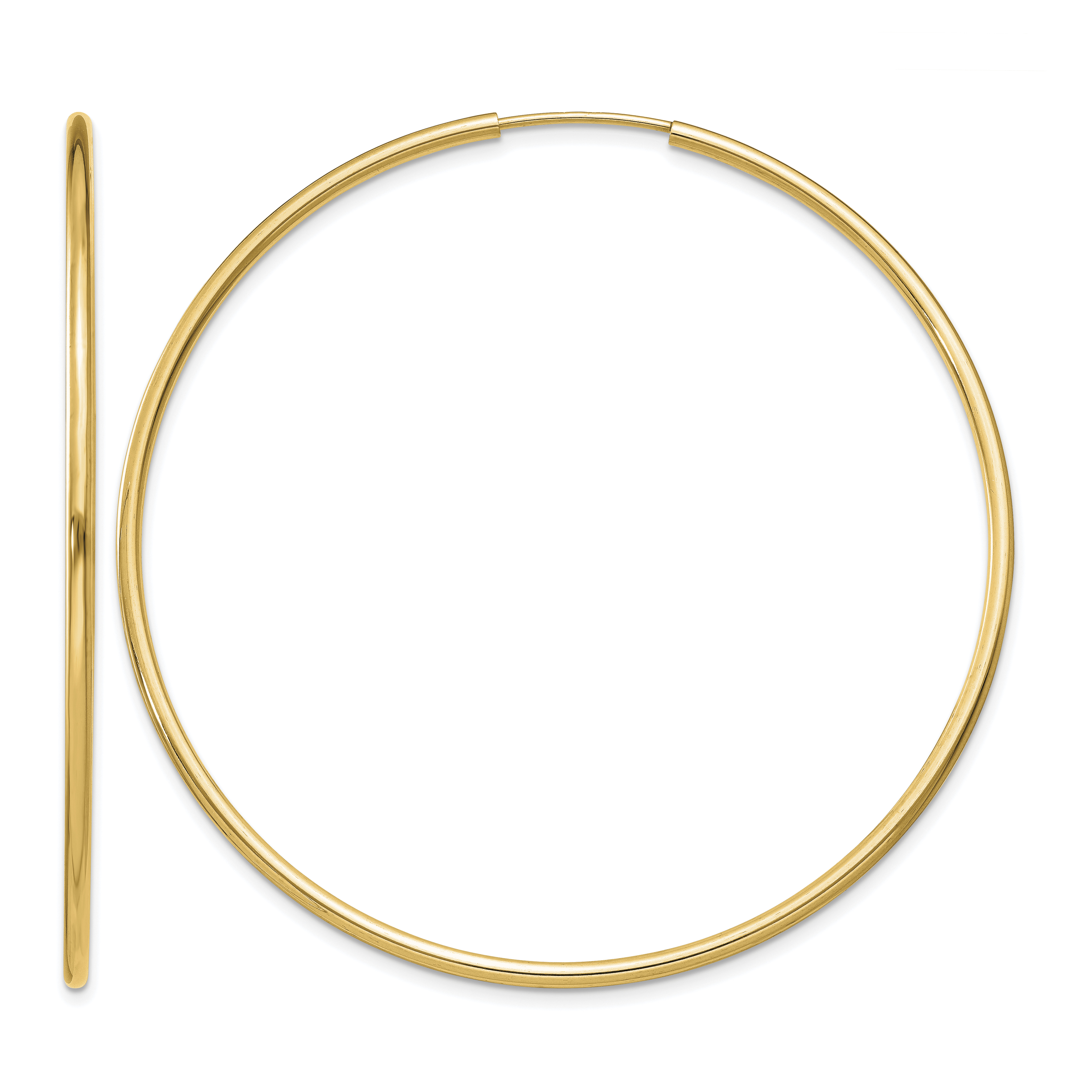 14k 1.5mm Polished Round Endless Hoop Earrings (XY1166)