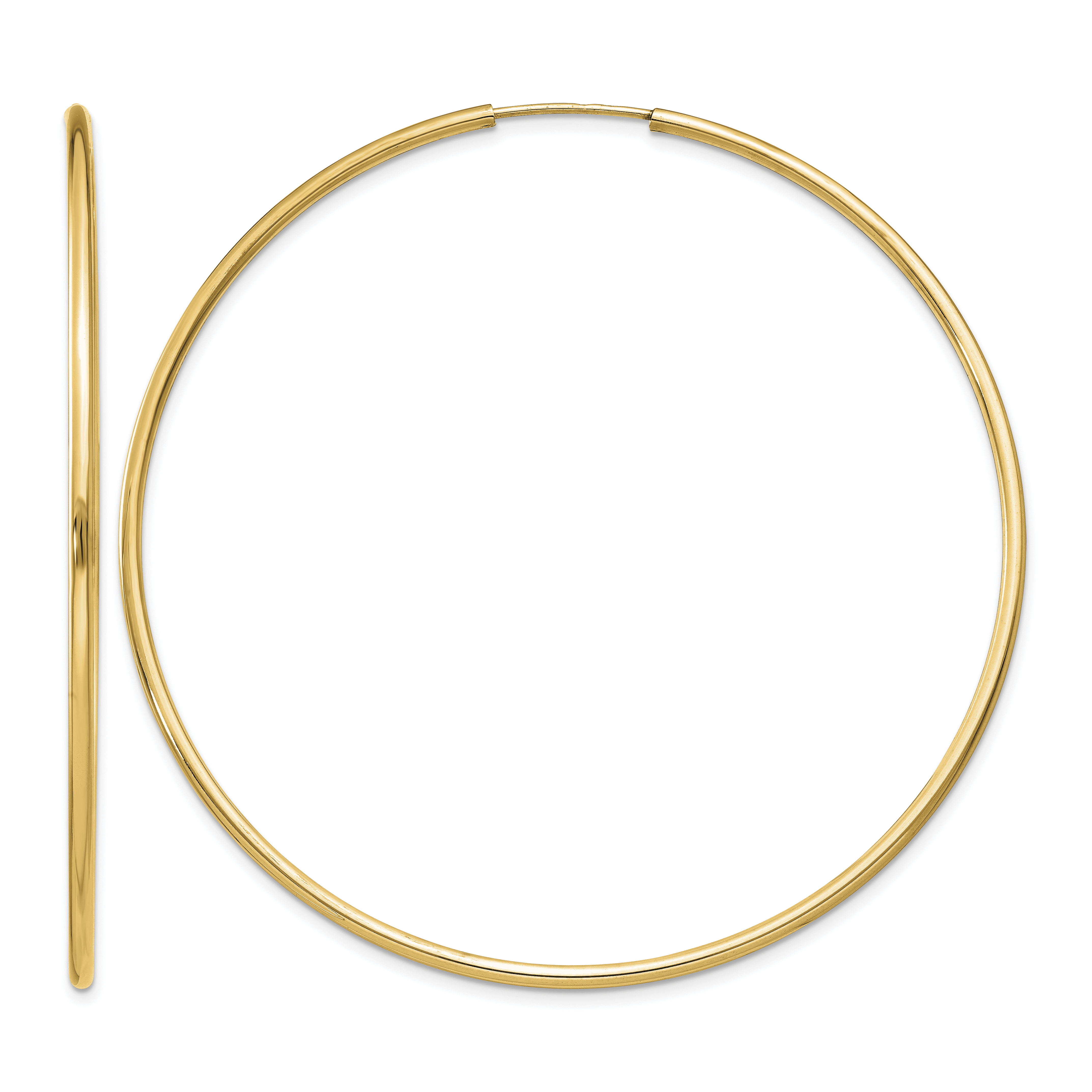 14k 1.5mm Polished Round Endless Hoop Earrings (XY1167)