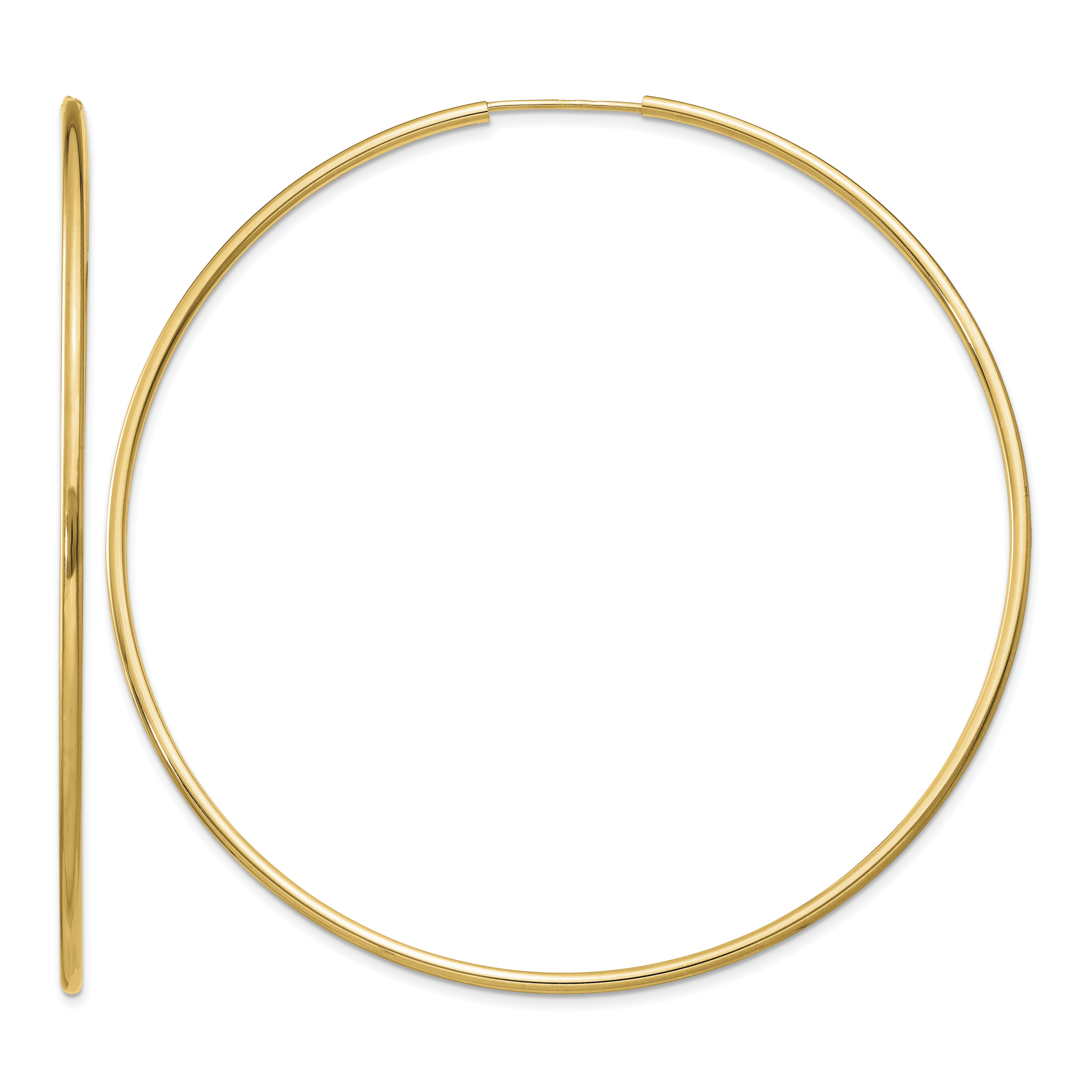 14k 1.5mm Polished Round Endless Hoop Earrings (XY1168)