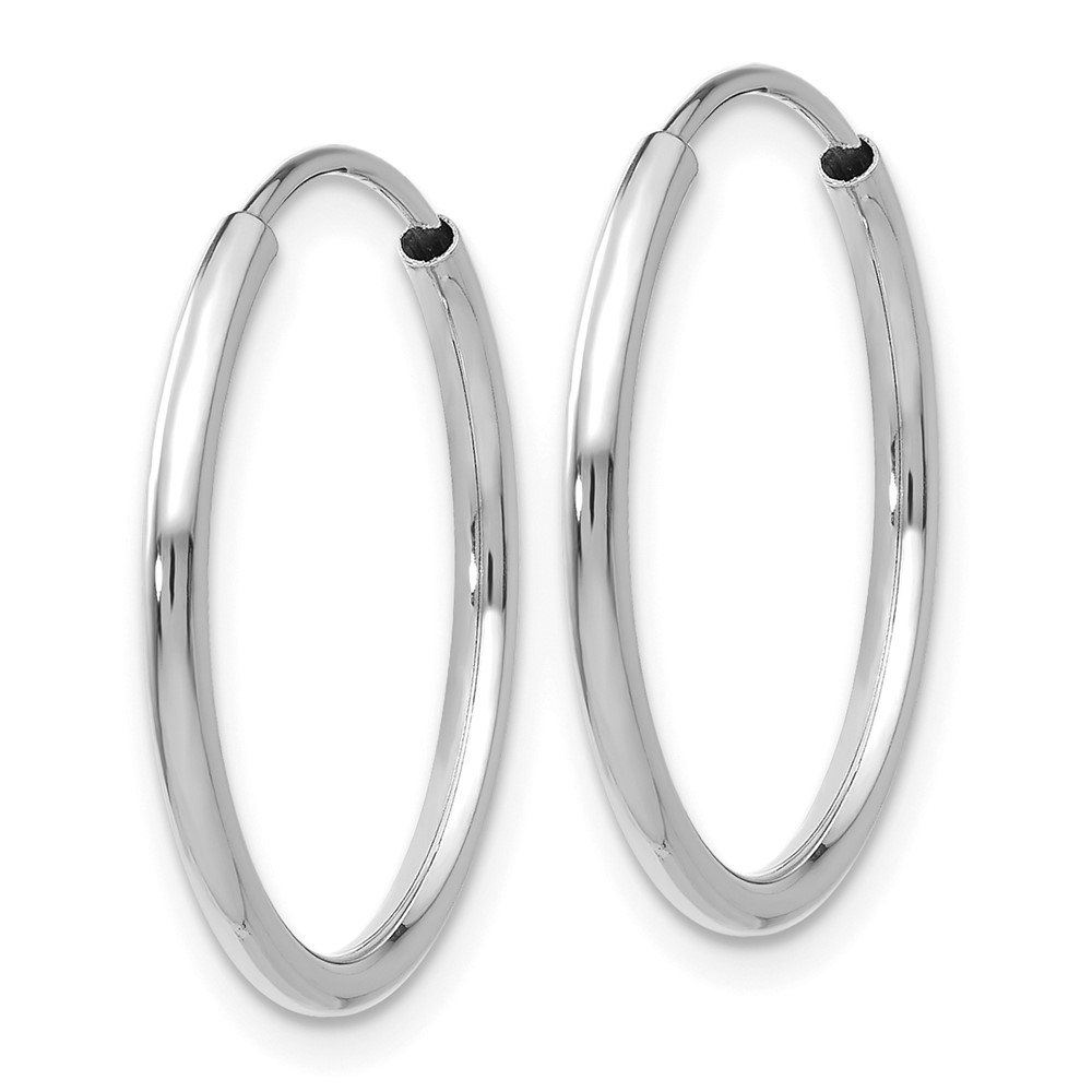 14k White Gold 1.5mm Polished Endless Hoop Earrings (XY1183)