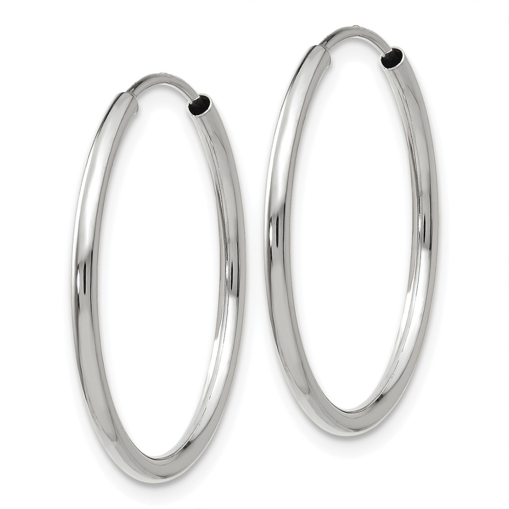 14k White Gold 1.5mm Polished Endless Hoop Earrings (XY1184)