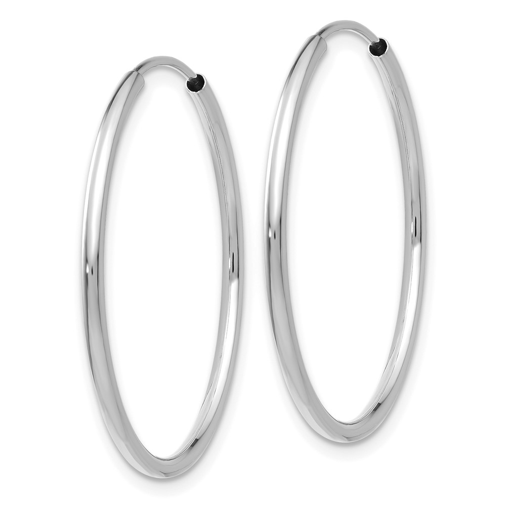 14k White Gold 1.5mm Polished Endless Hoop Earrings (XY1185)
