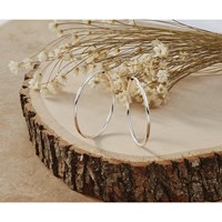 14K White Gold 1.5x 30mm Polished Endless Tube Hoop Earrings view 5