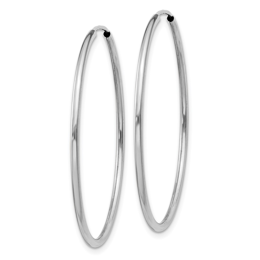 14k White Gold 1.5mm Polished Endless Hoop Earrings (XY1187)