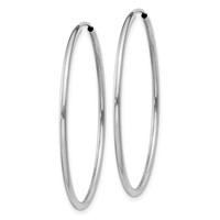 14K White Gold 1.5x 38mm Polished Endless Tube Hoop Earrings view 2