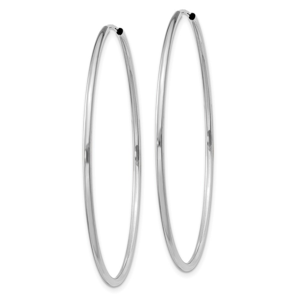 14k White Gold 1.5mm Polished Endless Hoop Earrings (XY1189)
