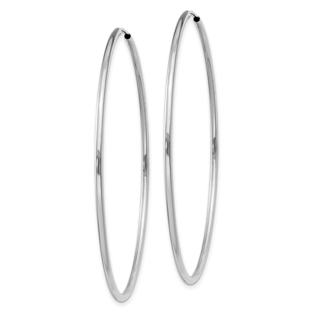 14k White Gold 1.5mm Polished Endless Hoop Earrings (XY1190)