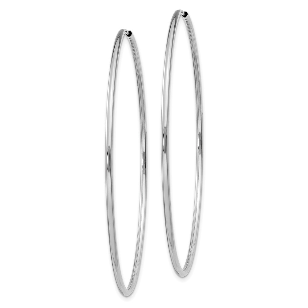 14k White Gold 1.5mm Polished Endless Hoop Earrings (XY1191)