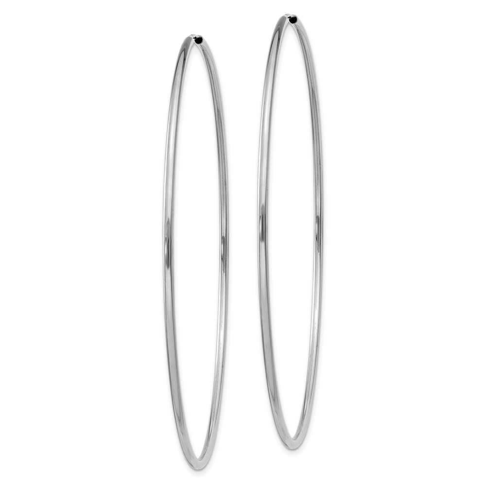 14k White Gold 1.5mm Polished Endless Hoop Earrings (XY1192)