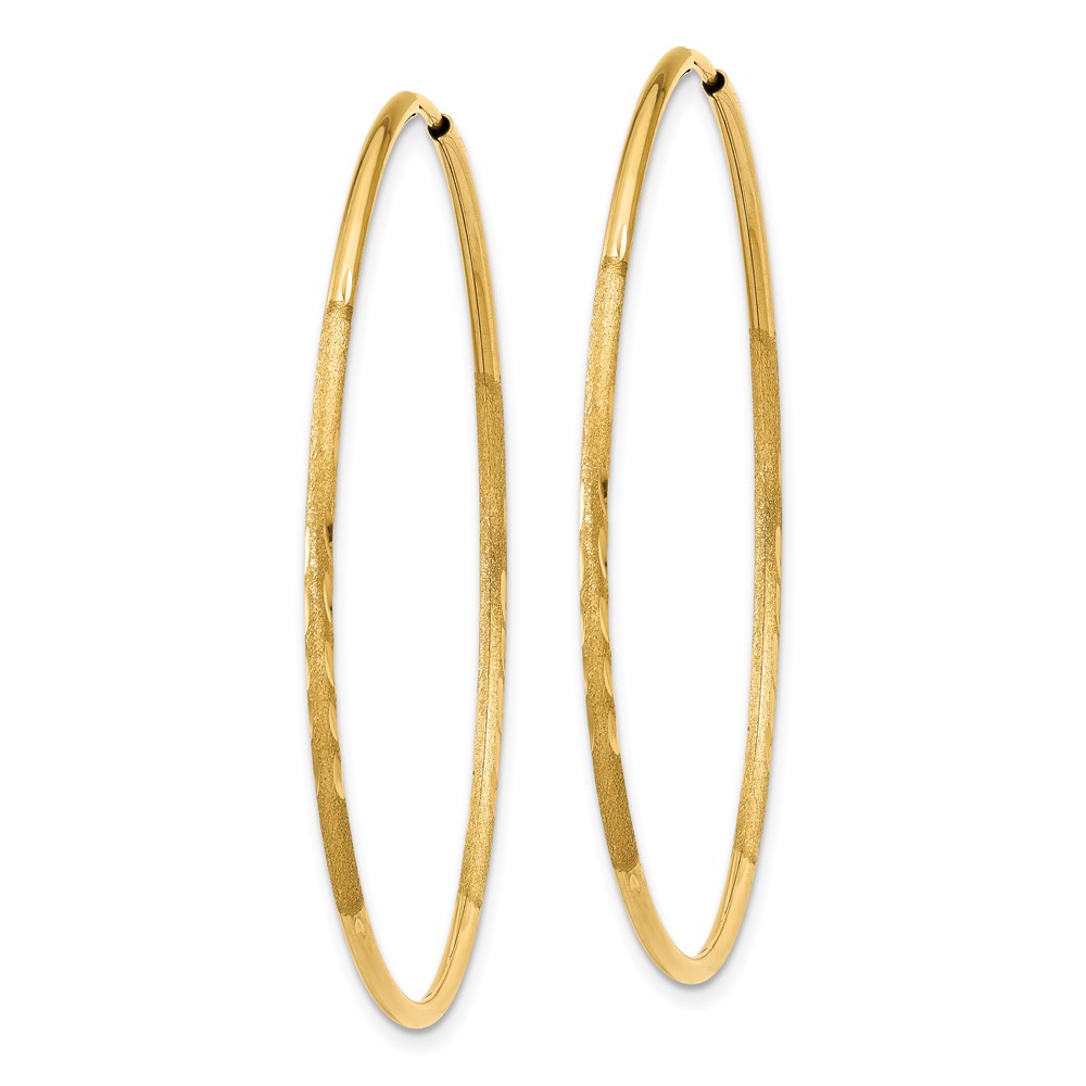 14k 1.25mm Diamond-cut Endless Hoop Earring (XY1221)