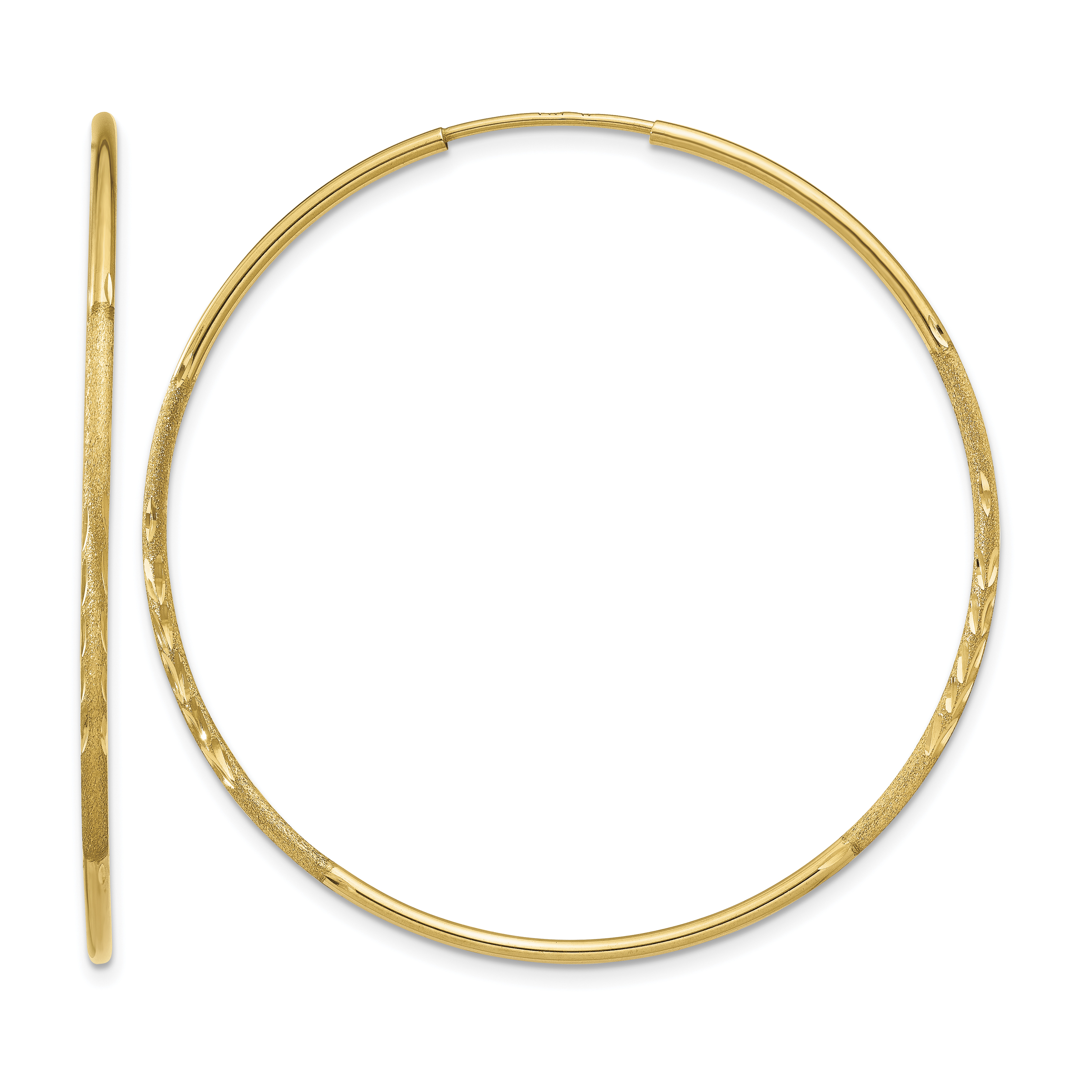 14k 1.25mm Diamond-cut Endless Hoop Earring (XY1221)