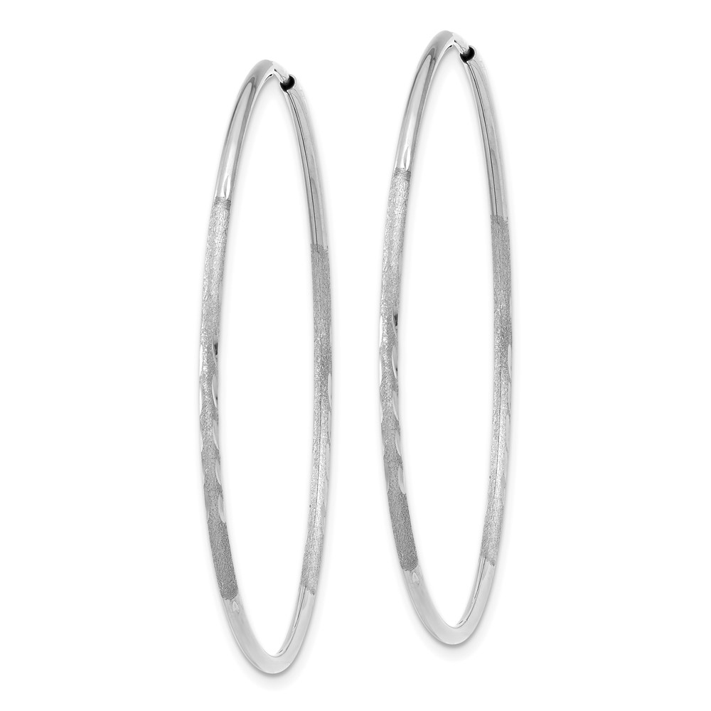 14K White Gold 1.25mm Diamond-cut Endless Hoop Earring (XY1221W)