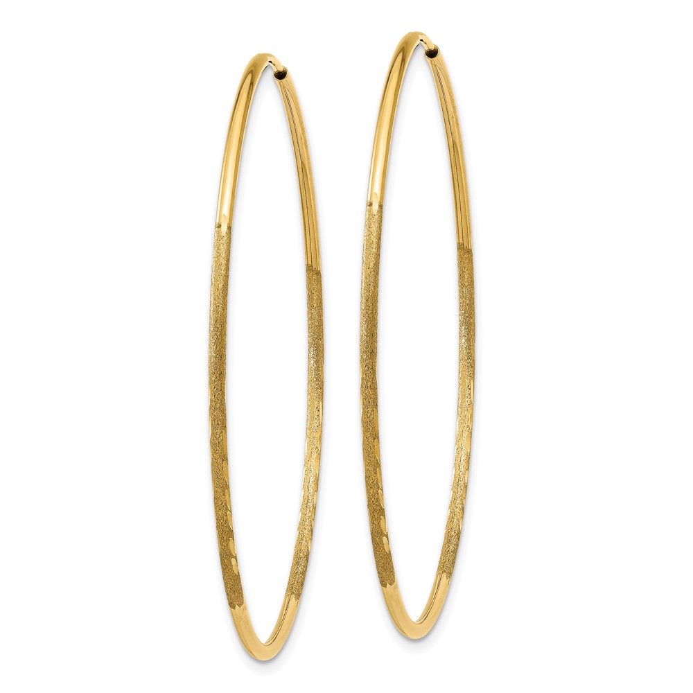 14k 1.25mm Diamond-cut Endless Hoop Earring (XY1222)