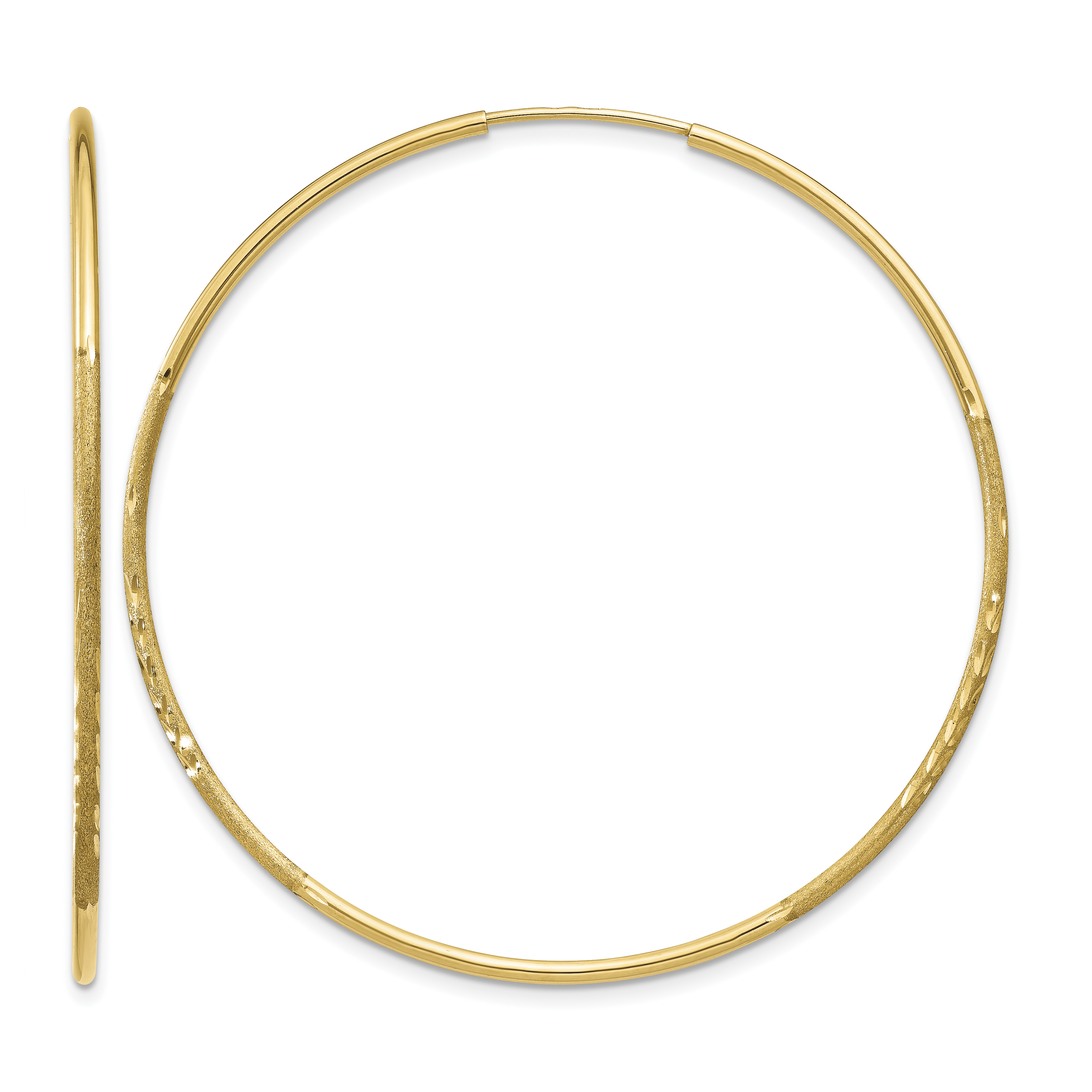 14k 1.25mm Diamond-cut Endless Hoop Earring (XY1222)