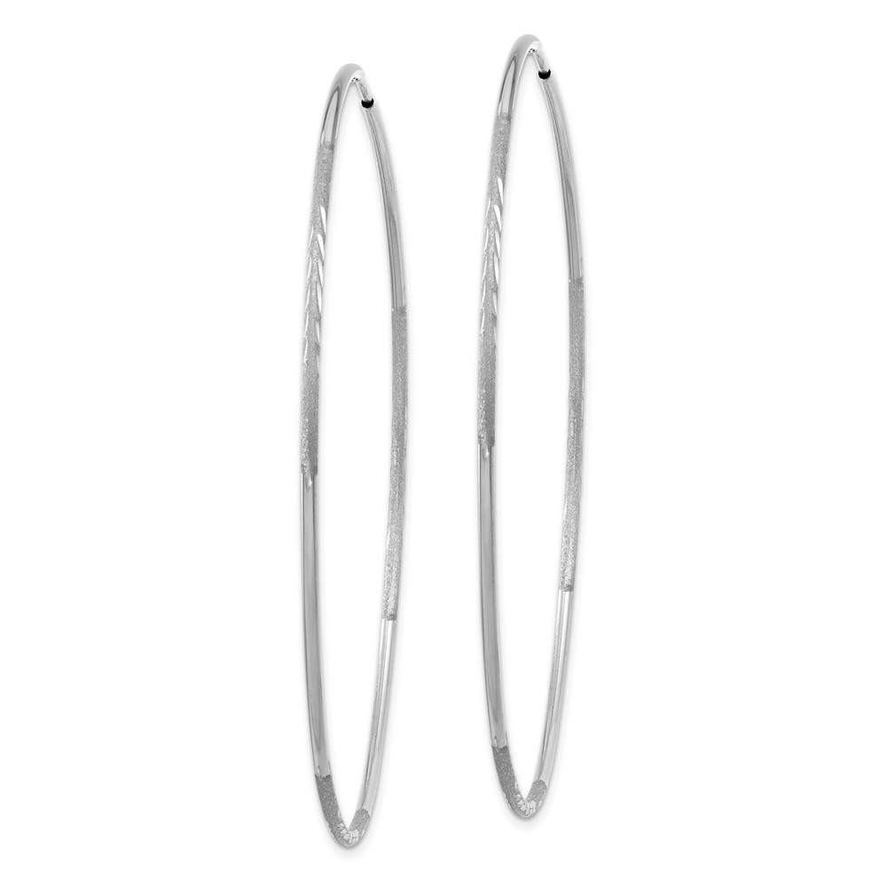 14K White Gold 1.25mm Diamond-cut Endless Hoop Earring (XY1224W)