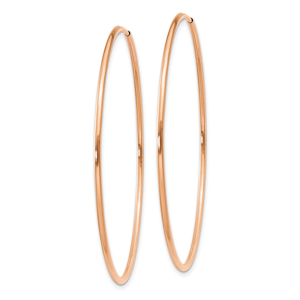 14k Rose Gold 1.2mm Polished Endless Hoop Earrings (XY1241)