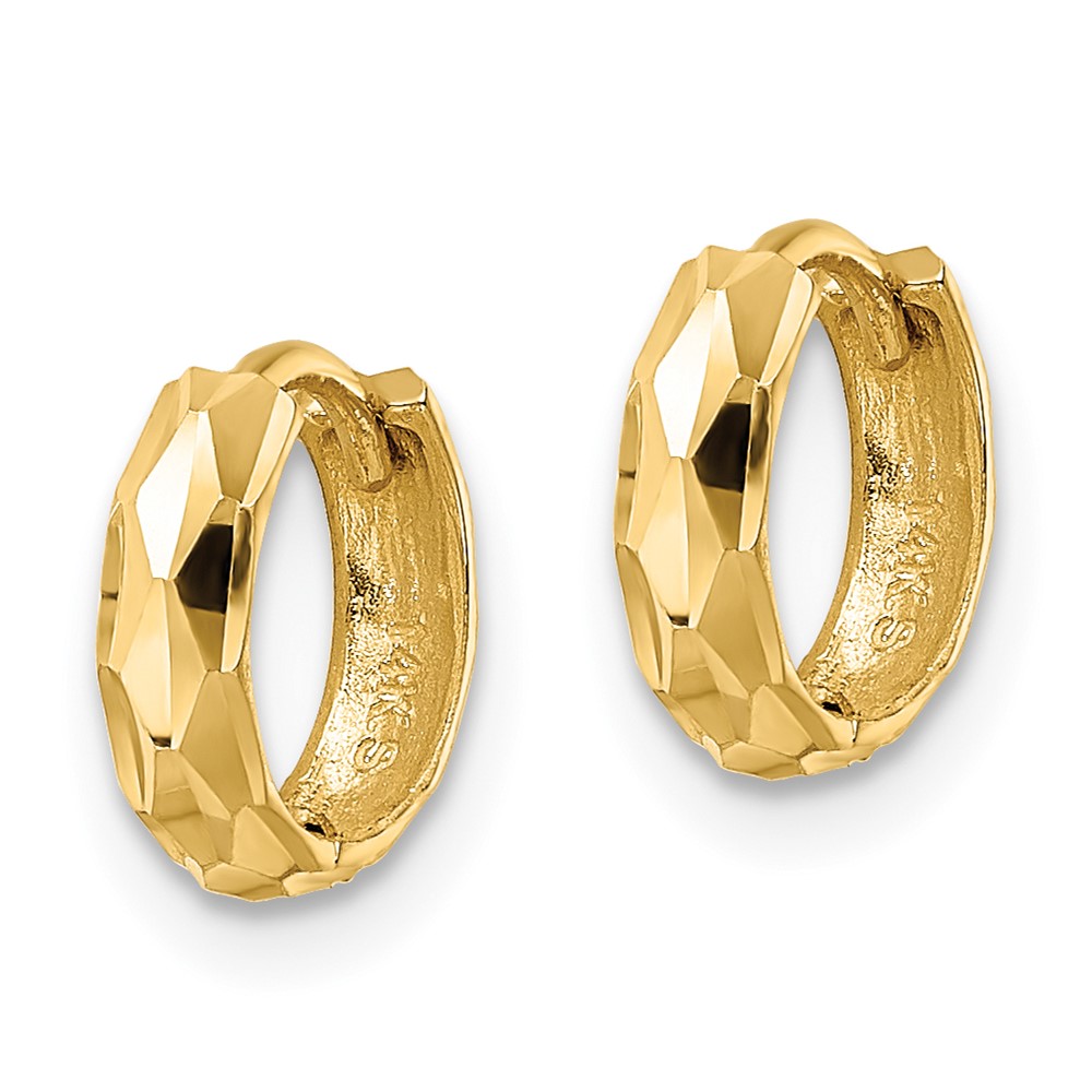 14k D/C Hinged Hoop Earrings (XY1260)
