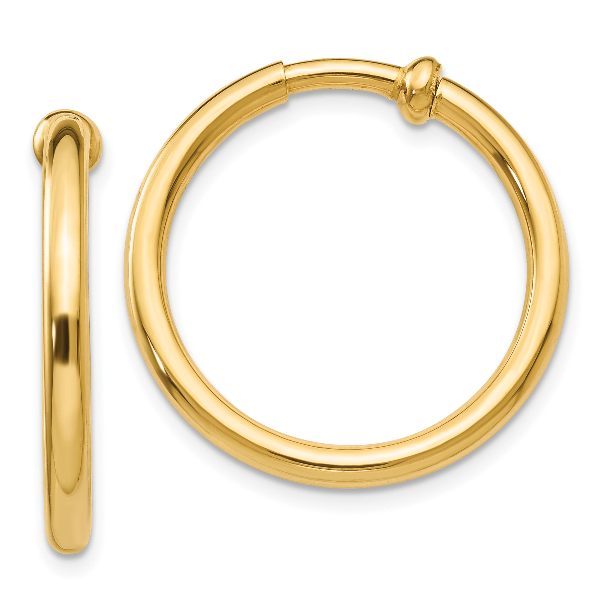 14k Non-Pierced Hoops Earrings (XY417)