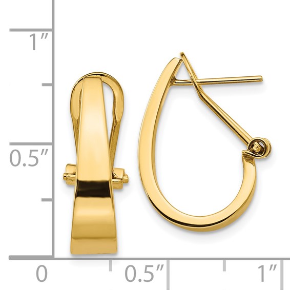 Gold Graduating Omega Back Post Earrings