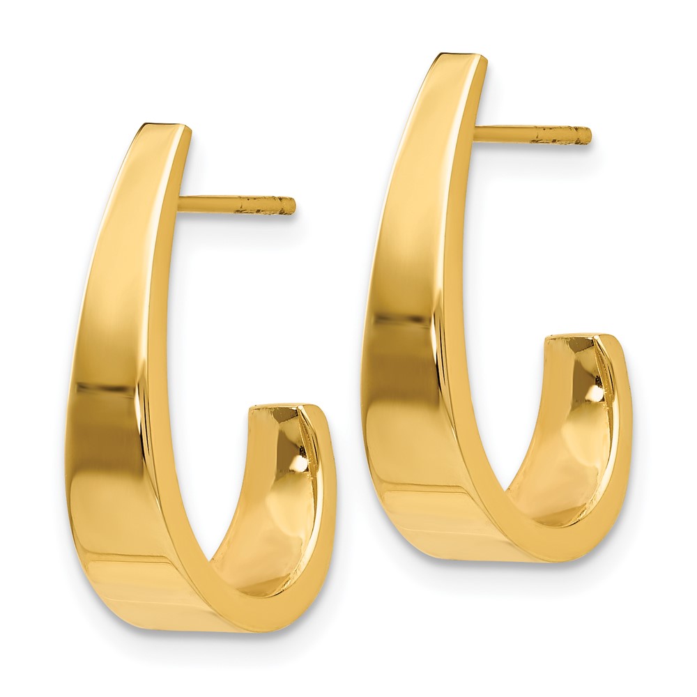 14k Medium Polished J Hoop Earrings (XY611)
