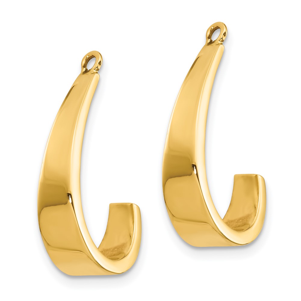 14k Polished J-Hoop Earring Jackets (XY657)