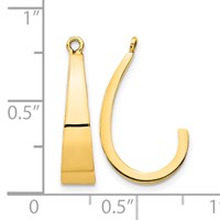 14K Yellow Gold Polished J-Hoop Earring Jackets view 3