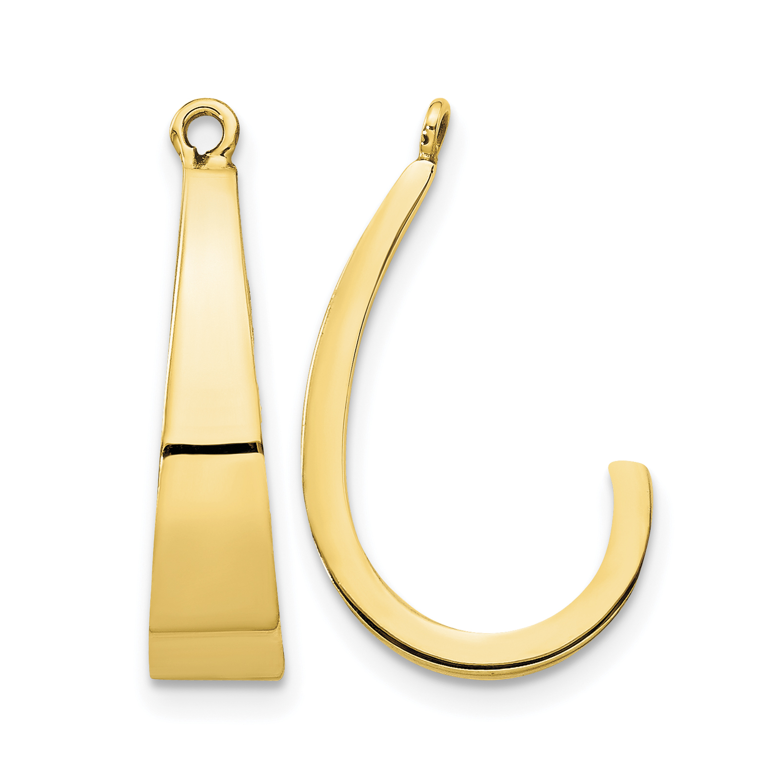 14k Polished J-Hoop Earring Jackets (XY657)