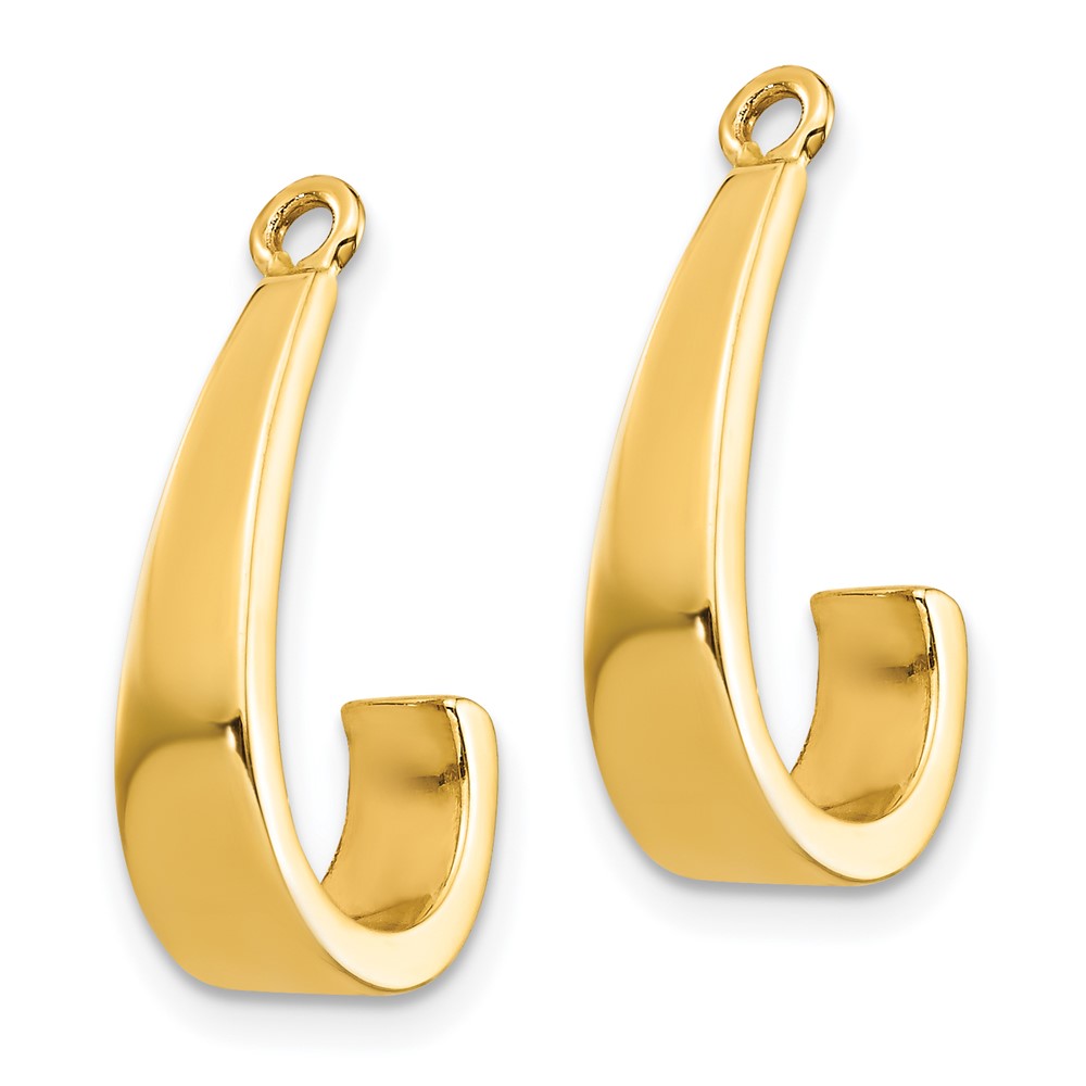 14k Polished J-Hoop Earring Jackets (XY658)