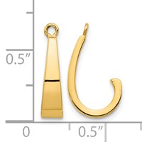 14K Polished J-Hoop Earring Jackets view 3