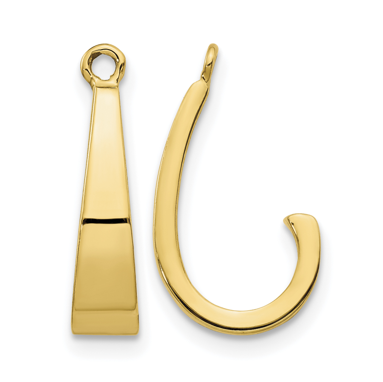 14k Polished J-Hoop Earring Jackets (XY658)