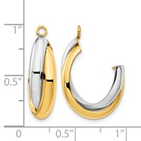 14K Two-tone Polished Double J-Hoop Earring Jackets view 3