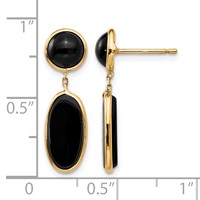 14K Black Onyx Oval Dangle Post Earrings view 4