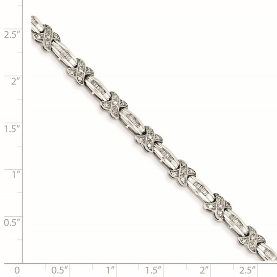 14k White Gold Diamond X Bracelet