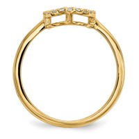 14K Yellow Gold 1/15 Carat Diamond Open Circle Ring view 2