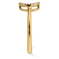 14K Yellow Gold 1/15 Carat Diamond Open Circle Ring view 3