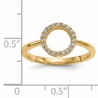 14K Yellow Gold 1/15 Carat Diamond Open Circle Ring view 5