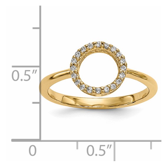14ky Diamond Open Circle Ring