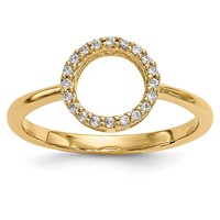 14K Yellow Gold 1/15 Carat Diamond Open Circle Ring view 1
