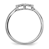 14K White Gold 0.07 Carat Diamond Open Circle Ring view 2