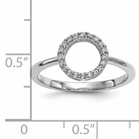 14K White Gold 0.07 Carat Diamond Open Circle Ring view 5