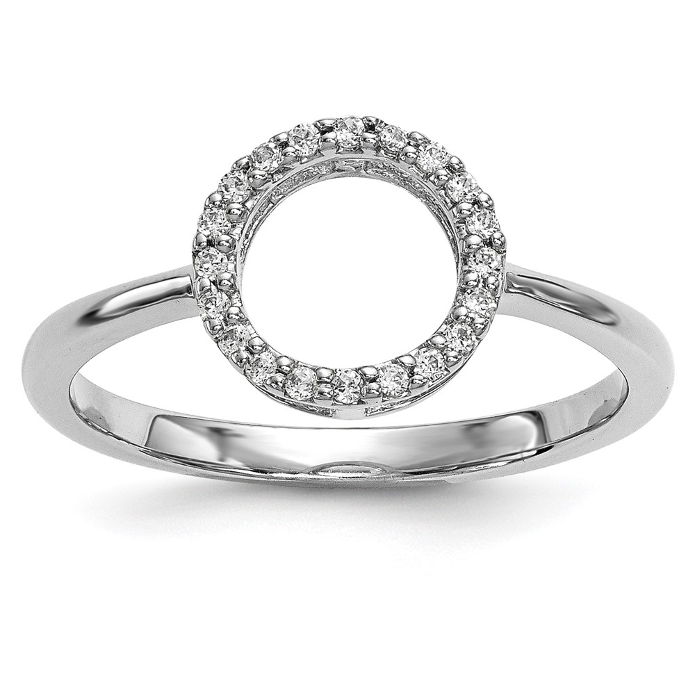 14k White Gold Diamond Open Circle Ring (Y13739WA)